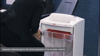 Manufacturer Video of the HSM Securio AF500 500 Sheet Auto Feed Cross Cut Shredder [upl. by Arrais81]