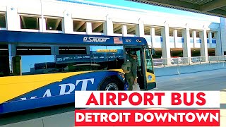 Airport Bus Ride 261 from Detroit Downtown  DTW  Detroit Michigan [upl. by Leola]