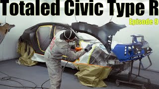 Totaled 2021 Civic Type R Rebuild  Ep 9 PAINT DAY [upl. by Kyte]