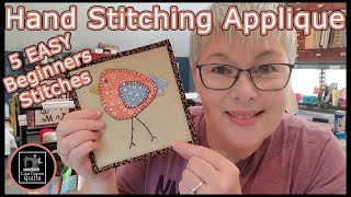 Hand stitching applique for beginners like me Applique tips amp 5 easy stitches [upl. by Anaeda]