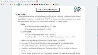 Correction exo14 TRANSFORMATEUR TRIPHASÉ [upl. by Ellevel]