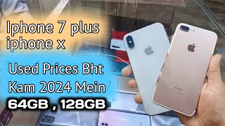 Iphone X used price in 2024  iphone 7 plus used price  used iphones under 40000 pta approved [upl. by Nottus670]