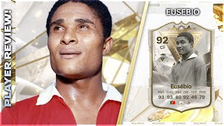 THE 🇵🇹 PELE CENTURION ICON 92 RATED EUSEBIO PLAYER REVIEW  EA FC24 ULTIMATE TEAM [upl. by Herr316]