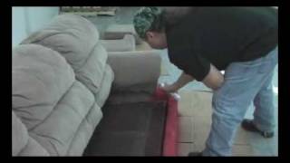 How to paint a sofa with Fabric Spray Paint [upl. by Acinomaj672]