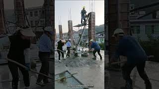 Column concreting process using a lifting mechanism [upl. by Haelak]