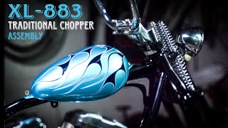 Harley Davidson XL 883 Traditional Chopper Reborn assembly [upl. by Lladnyk276]