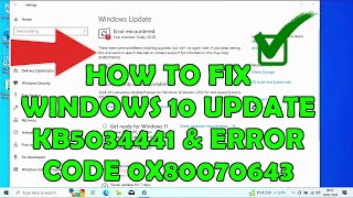 How To Fix Windows Update KB5034441 error 0x80070643 [upl. by Clementine693]