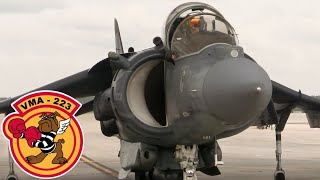 Bulldogs USMC Powerful AV8B Harrier IIs Attack Aircraft Perform Training Flight [upl. by Snej]