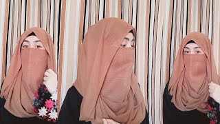 One minute Niqab tutorial  Instant Hijab Tutorial  Full Coverage Niqab style [upl. by Bonnie]