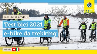 Test di 10 bici elettriche da trekking 2021  autonomia freni amp batteria [upl. by Nodarb7]