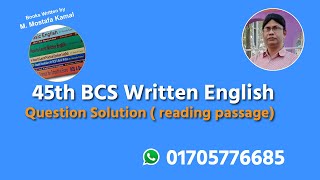 45th BCS Written question solution  reading passage [upl. by Sivart808]