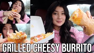 Taco Bell  GRILLED CHEESY BURRITO  My Pregnancy Craving [upl. by Atik]