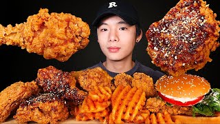 ASMR KOREAN STYLE FRIED CHICKEN  CHICKEN BURGER  GRILLED CHICKEN Eating Sound  MAR ASMR [upl. by Tereb929]