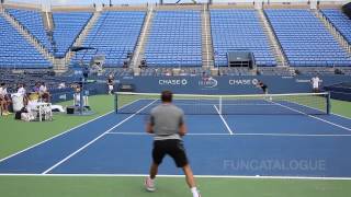 Stanislas Wawrinka Practice US Open 2014 [upl. by Enovaj902]