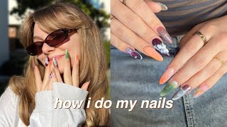 how to create aesthetic pinterest nails at home affordable for my girlies on a budget [upl. by Kcirdderf]