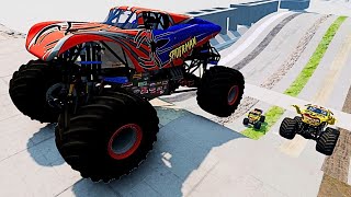 Spiderman vs Zombie Monster Truck Freestyle Clash 🚚 [upl. by Orwin]