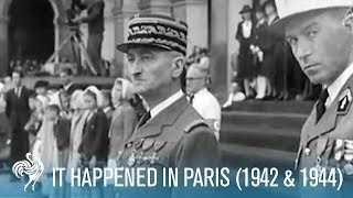 It Happened In Paris WWII Nazi Occupation 1942 amp 1944  British Pathé [upl. by Atinuhs]