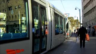 Jerusalem light rail tram  Alstom Citadis  Straßenbahn  הרכבת הקלה בירושלים [upl. by Erodeht666]