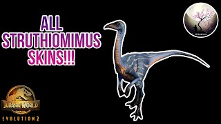 ALL STRUTHIOMIMUS SKINS SHOWCASE 4K Jurassic World Evolution 2 [upl. by Anilatac201]