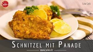 Schnitzel mit knuspriger Panade Low Carb Rezept ohne Mehl glutenfrei salala de [upl. by Lachman]