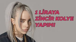 KENDİN YAP  1 LİRAYA ZİNCİR KOLYE YAPIMI [upl. by Demaria311]