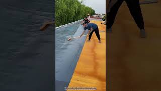 Flat roof repair process using adhesive coating [upl. by Ermanno992]