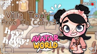 VILLA TOUR FREE TO COPY 😍 WITH KIMMY CHALLIES  AVATAR WORLD [upl. by Gertruda]