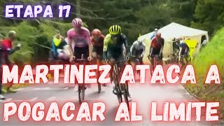 RESUMEN ETAPA 17 GIRO DE ITALIA 2024MARTINEZ ATACA A POGACAR [upl. by Ruttger]