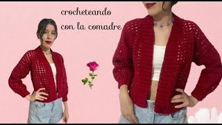 ⭐⭐⭐⭐⭐tutorial chaqueta a crochet parte 1crocheteando con la comadre [upl. by Noach346]