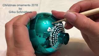 Turquoise Christmas glass ornament by Gitka Schmidtova [upl. by Zehe]