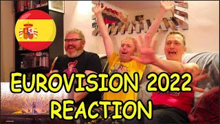 EUROVISION 2022  SPAIN  REACTION  CHANEL  SLOMO  FINAL [upl. by Behn]