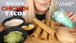 CRUNCHY Taco Bell ROLLED CHICKEN TACOS  CARAMEL APPLE EMPANADA ASMR Eating Sounds No Talking [upl. by Vite172]