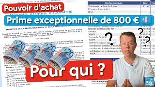 Prime exceptionnelle de 800 € 💶  Qui y a droit et comment lobtenir [upl. by Vivien427]