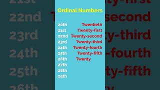 Learn Ordinal Numbers 2029  English Vocabulary Lesson [upl. by Geiss]