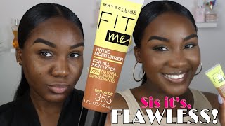 TINTED MOISTURIZERS ARE IT  MAYBELLINE FIT ME TINTED MOISTURIZER REVIEW 355  Beginners Makeup [upl. by Varrian120]