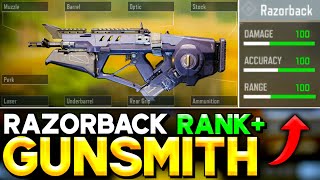 RAZORBACK Best GUNSMITH in COD Mobile SEASON 4  RAZORBACK Best Attachments for RANK Match [upl. by Inanak]