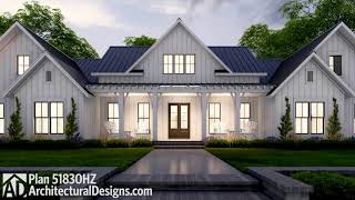 3000 Sq Ft Modern Farmhouse Plan 51830HZ with 4 Bedrooms  Walkthrough Tour [upl. by Etnwahs626]