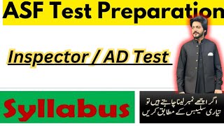 AIRPORT SECURITY FORCE ASF INSPECTOR AD SYLLABUS  ASF TEST PREPARATION ASF SYLLABUS 2024 [upl. by Cailean]