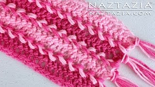 HOW to CROCHET HAIRPIN LACE SCARF  DIY Tutorial for Loom Fork Horquilla Braid Braided Weave [upl. by Namlak]