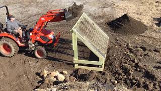 Using a Homemade Topsoil Screener With a Compact Tractor [upl. by Range]