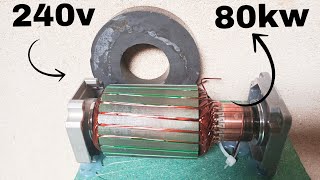 I turn Big self starter rotor into 240v free Electric generator using electric breakers [upl. by Gerome]