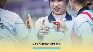 Recurve women team  Watch Party  ArcheryinParis [upl. by Ayotak]