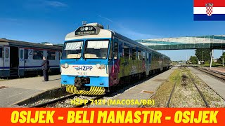 Cab Ride Osijek  Beli Manastir  Osijek M301 Railway Croatia train drivers view 4K [upl. by Dnalor922]