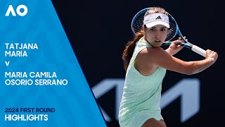 Tatjana Maria v Maria Camila Osorio Serrano Highlights  Australian Open 2024 First Round [upl. by Ecitsuj]