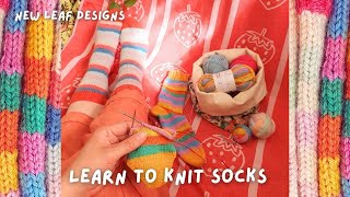 How to Knit Toe Up Socks Tutorial  Beginner [upl. by Naujat956]