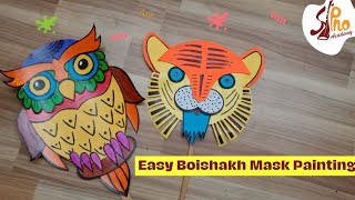 easy boisakhi mask tutorial pohela boishakh  craft  DIY mask  swapno [upl. by Yahsram]