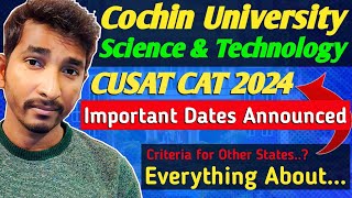 ✔ How to Crack CUSAT 2024 ⋮ Application Form Eligibility Criteria Exam Date Exam Pattern amp Cutoff [upl. by Anitaf]