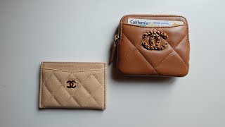 Chanel 19 Zipped Coin Purse 6 Months Review  Featuring Chanel Classic Card Holder [upl. by Jarin]