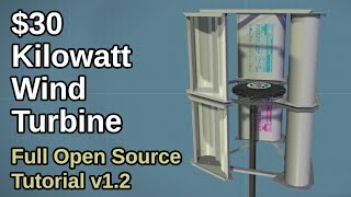 30 DIY Kilowatt Wind Turbine  Build Tutorial v12 [upl. by Negrom361]