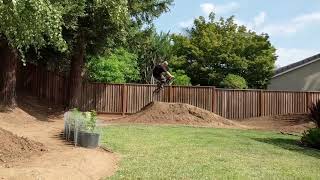 Backyard BMX Course  Dirt Jump Track and Quarter Pipe Build Progress [upl. by Enortna383]